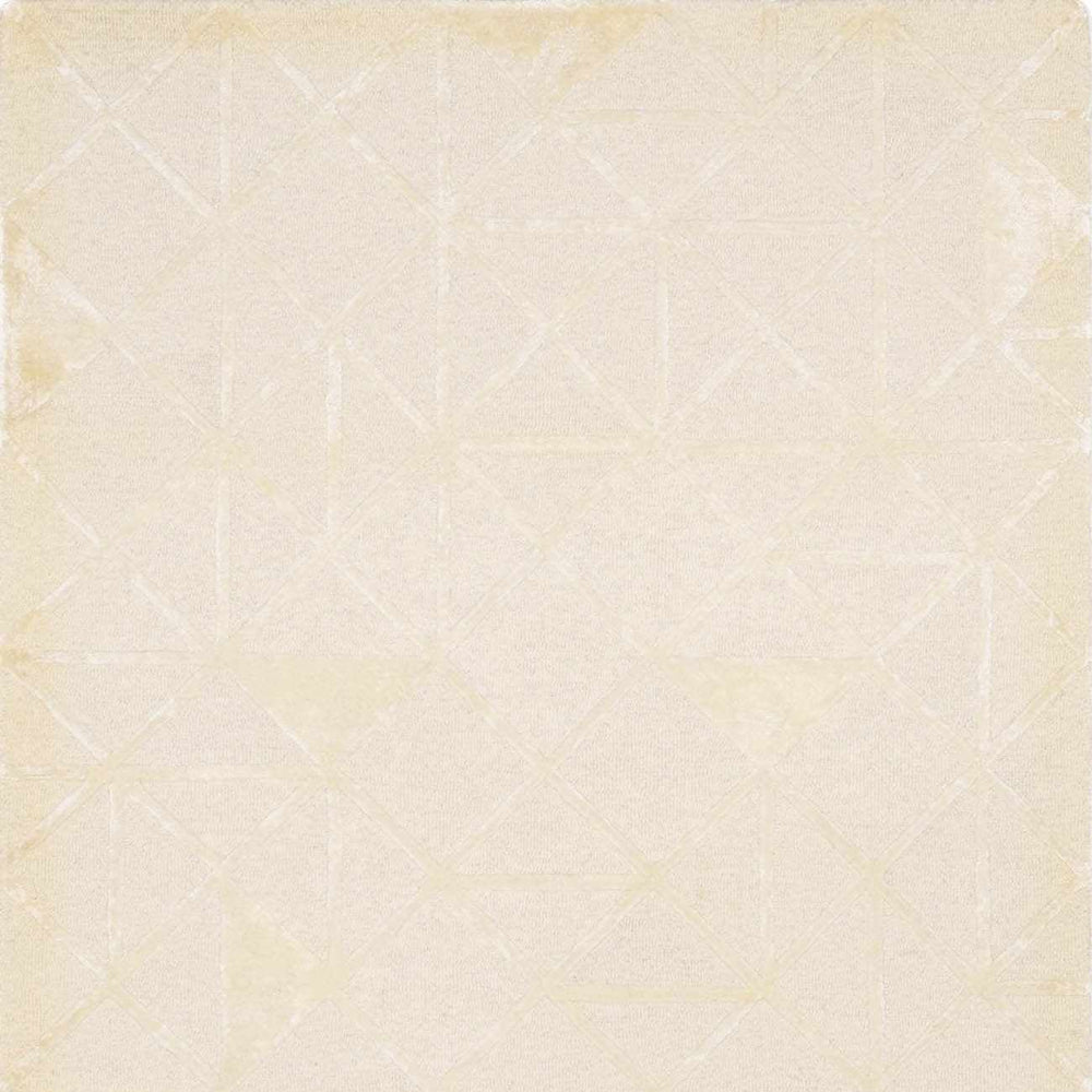 Jevau Beige Geometric Hand Tufted Wool Area Rug - Clearance