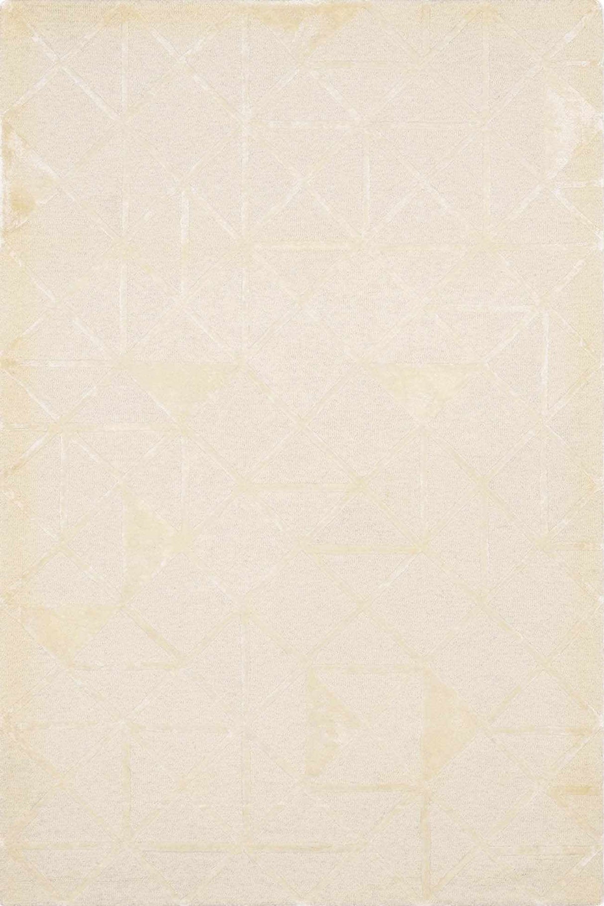 Jevau Beige Geometric Hand Tufted Wool Area Rug - Clearance