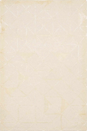 Jevau Beige Geometric Hand Tufted Wool Area Rug - Clearance