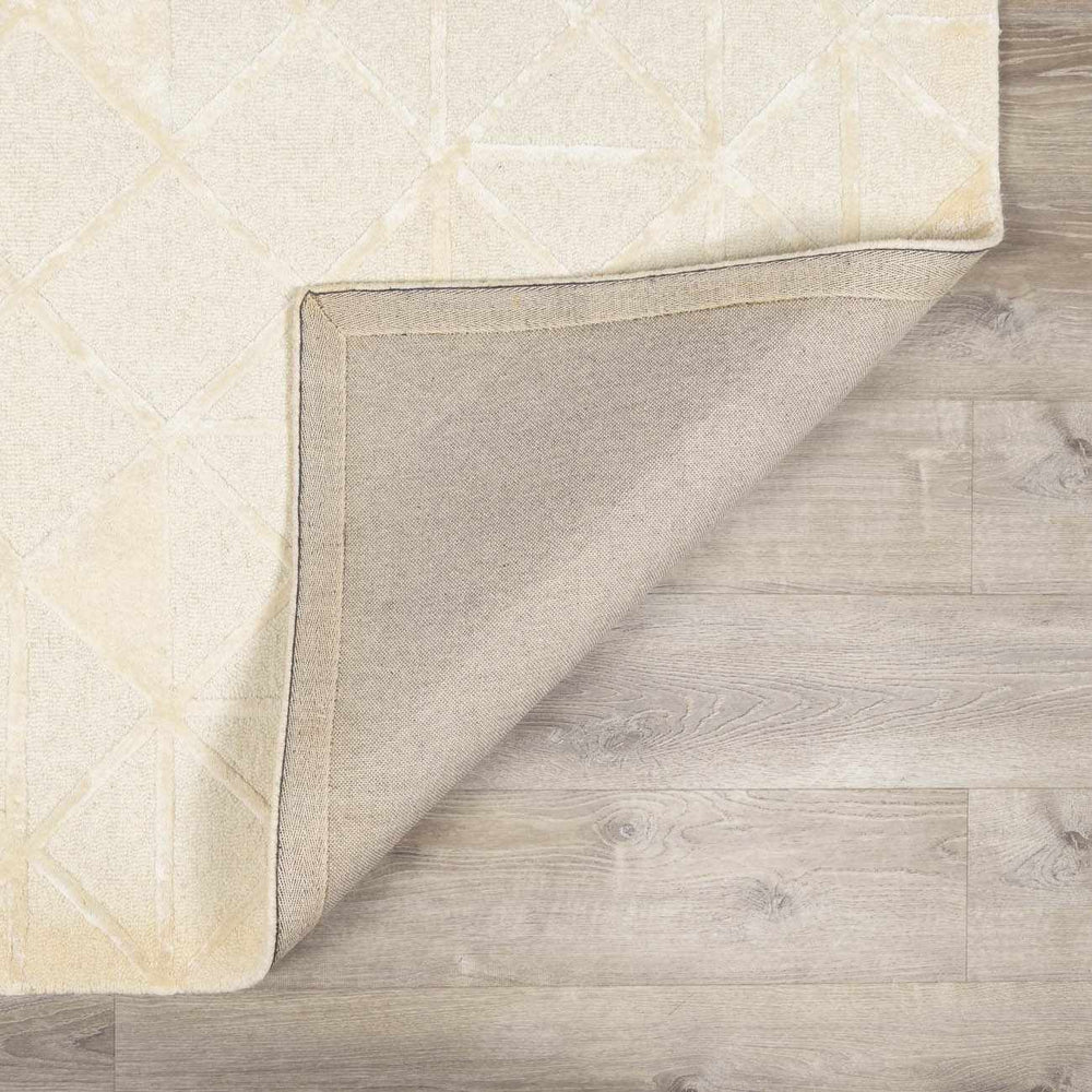 Jevau Beige Geometric Hand Tufted Wool Area Rug - Clearance