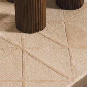 Jevau Beige Geometric Hand Tufted Wool Area Rug - Clearance
