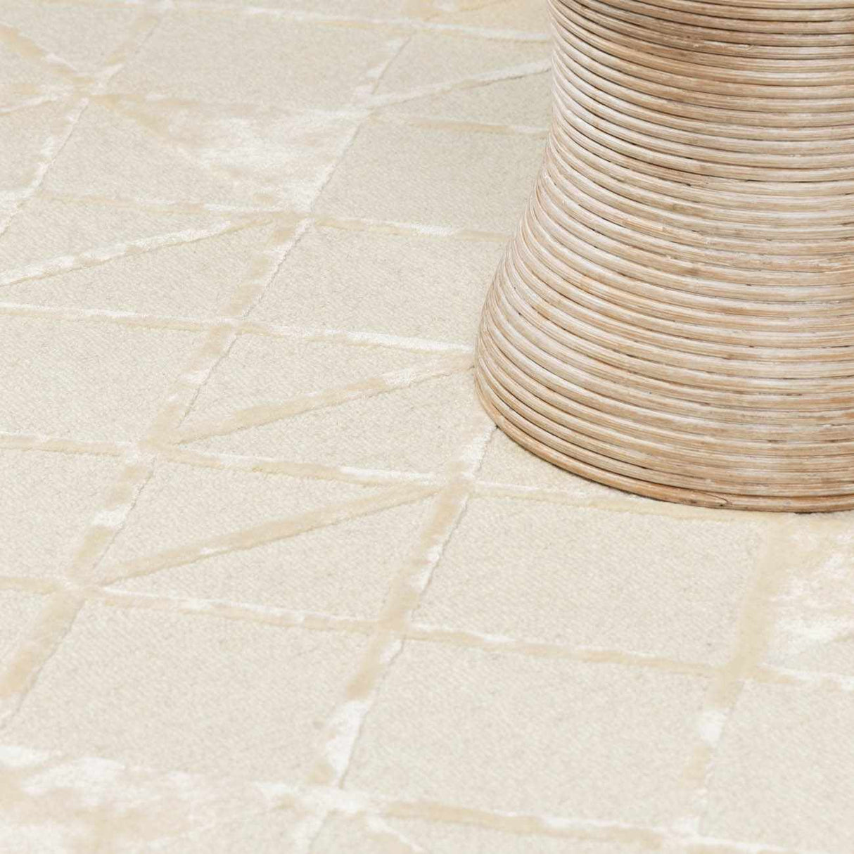 Jevau Beige Geometric Hand Tufted Wool Area Rug - Clearance