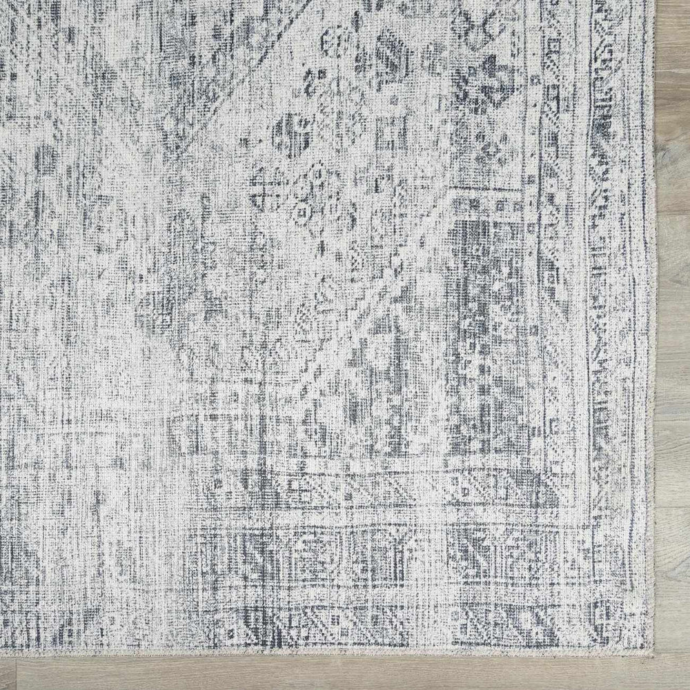 Barny Gray Blue Washable Rug