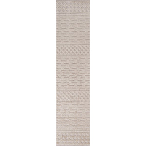 Xlendi High-Low Pile Moroccan Geometric Indoor/Outdoor Runner Rug