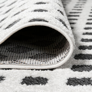 Rabat High-Low Pile Mini-Diamond Trellis Indoor/Outdoor Runner Rug