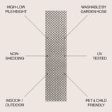 Rabat High-Low Pile Mini-Diamond Trellis Indoor/Outdoor Runner Rug