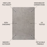 Rabat High-Low Pile Mini-Diamond Trellis Indoor/Outdoor Area Rug