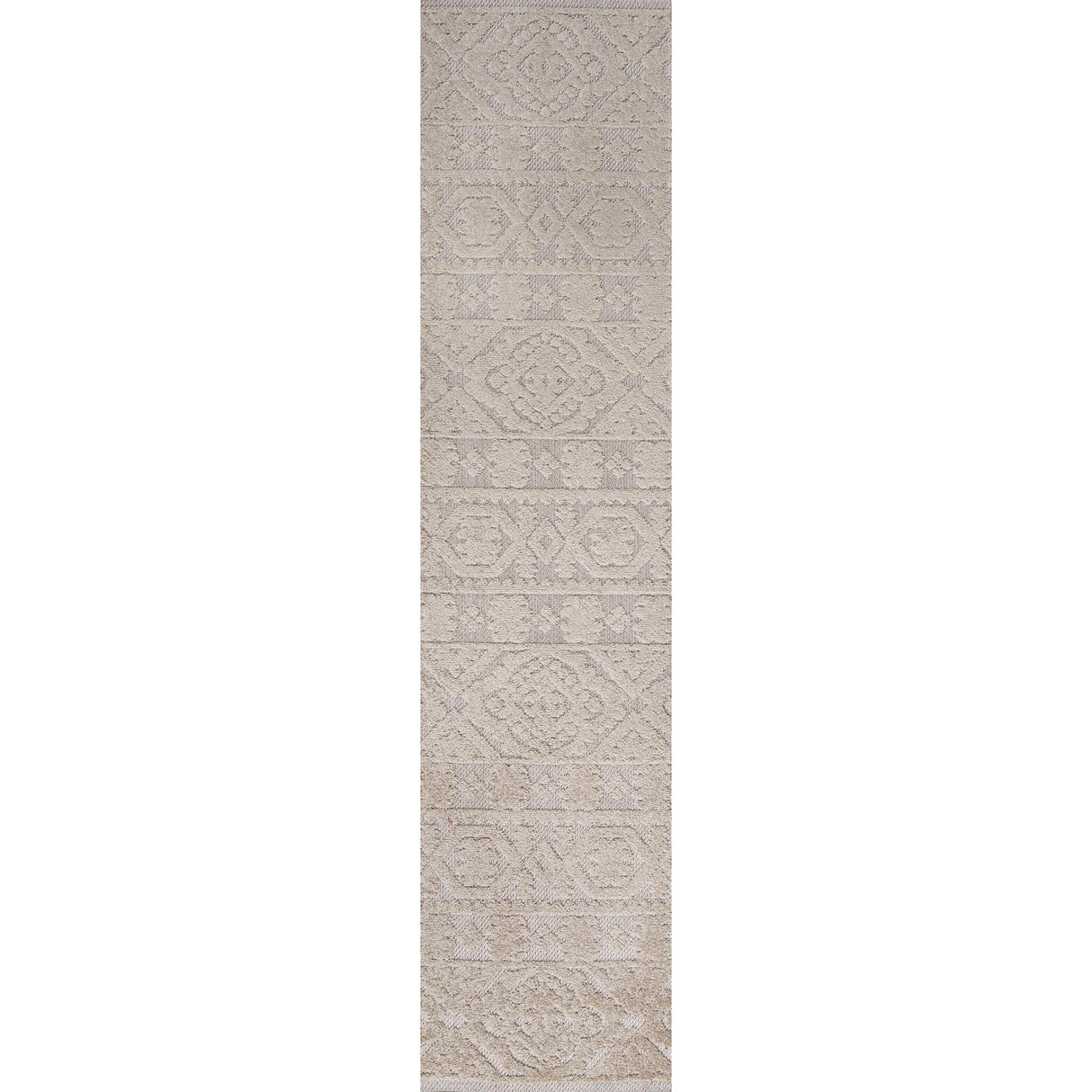 Rabat High-Low Pile Mini-Diamond Chic Indoor/Outdoor Runner Rug