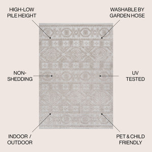 Rabat High-Low Pile Mini-Diamond Chic Indoor/Outdoor Area Rug