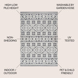 Rabat High-Low Pile Mini-Diamond Chic Indoor/Outdoor Area Rug