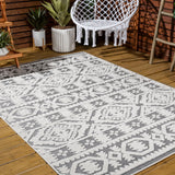 Rabat High-Low Pile Mini-Diamond Chic Indoor/Outdoor Area Rug