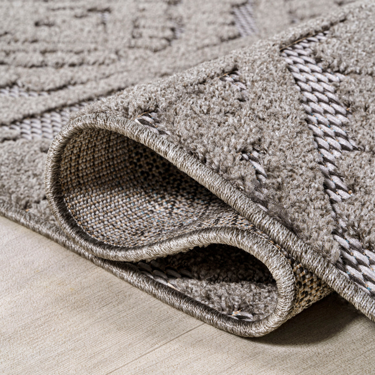 Rabat High-Low Pile Mini-Diamond Chic Indoor/Outdoor Area Rug