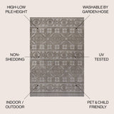 Rabat High-Low Pile Mini-Diamond Chic Indoor/Outdoor Area Rug