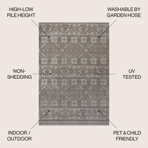 Rabat High-Low Pile Mini-Diamond Chic Indoor/Outdoor Area Rug