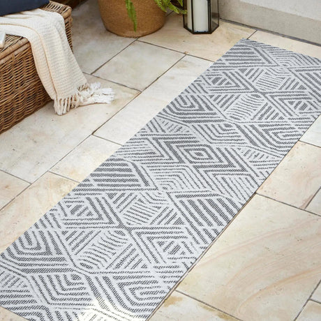 Jordan High-Low Pile Art Deco Geometric Indoor/Outdoor Runner Rug
