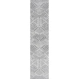 Jordan High-Low Pile Art Deco Geometric Indoor/Outdoor Runner Rug