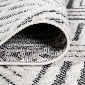 Jordan High-Low Pile Art Deco Geometric Indoor/Outdoor Runner Rug