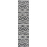 Aylan high-low pile knotted trellis geometric indoor/outdoor runner rug