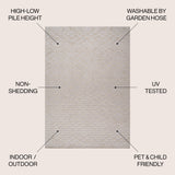 Ararat High-Low Pile Moroccan Diamond Modern Indoor/Outdoor Area Rug