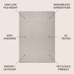 Ararat High-Low Pile Moroccan Diamond Modern Indoor/Outdoor Area Rug