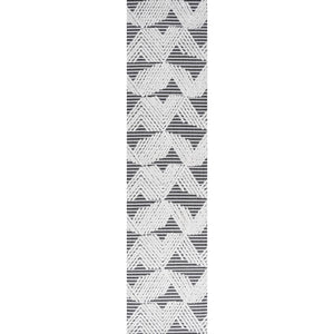 Jazz High-Low Pile Art Deco Geometric Indoor/Outdoor Runner Rug