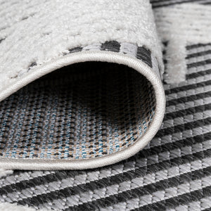 Jazz High-Low Pile Art Deco Geometric Indoor/Outdoor Runner Rug