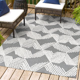 Jazz High-Low Pile Art Deco Geometric Indoor/Outdoor Area Rug