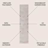 Jazz High-Low Pile Art Deco Geometric Indoor/Outdoor Runner Rug