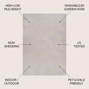 Jazz High-Low Pile Art Deco Geometric Indoor/Outdoor Area Rug