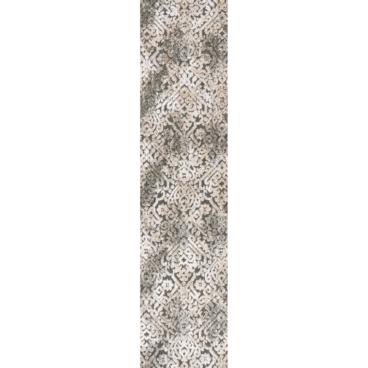 Duenas High-Low Shabby Damask Runner Rug