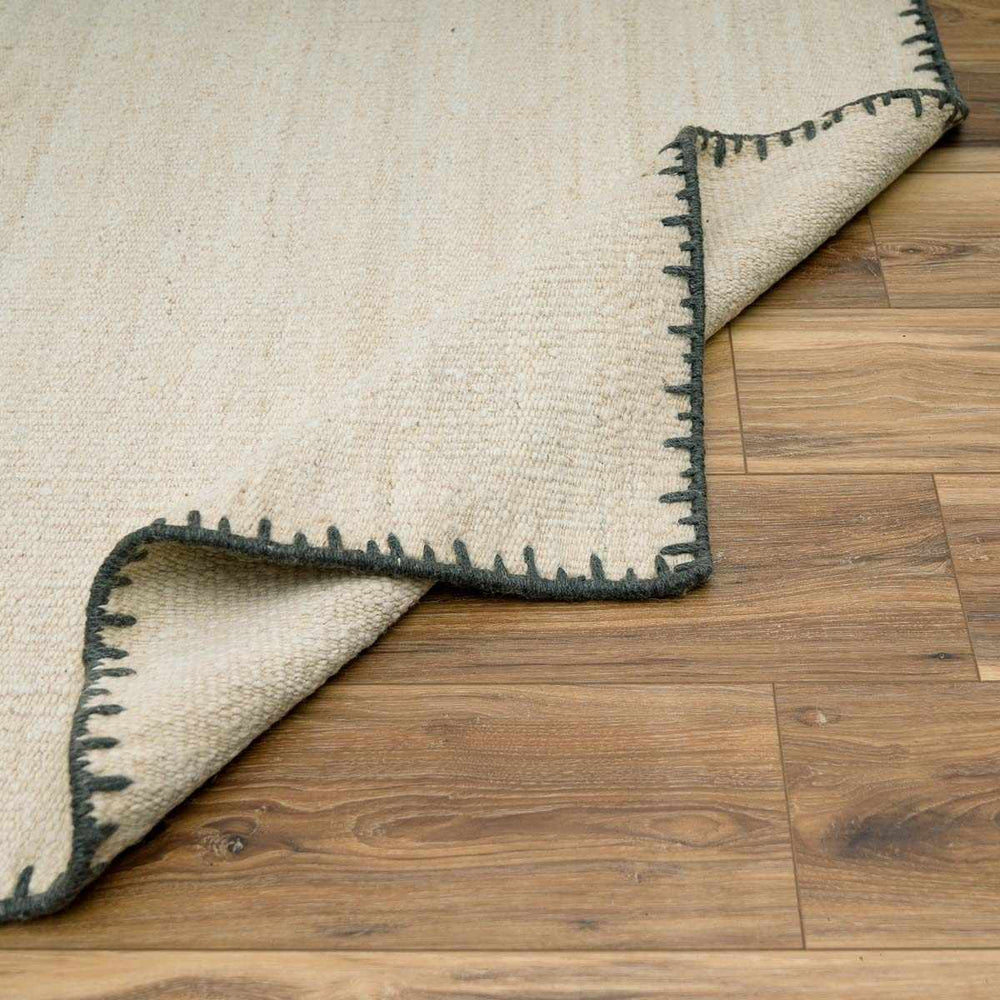 Ayumu Off White Hand Woven Wool Area Rug