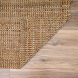 Ambel Chocolate Brown Camel Jute Area Rug