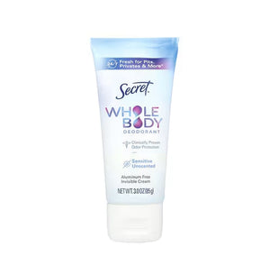 Secret Whole Body Deodorant Unscented Invisible Cream 3oz