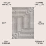 Odense High-Low Minimalist Angle Geometric Indoor/Outdoor Area Rug