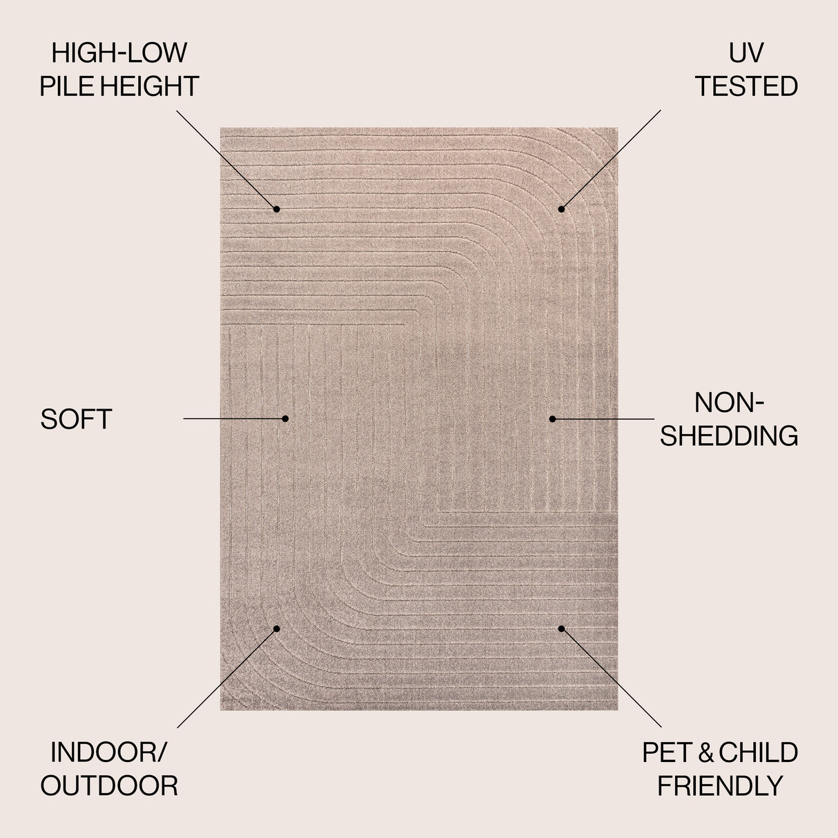 Odense High-Low Minimalist Angle Indoor/Outdoor Area Rug