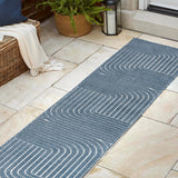 Odense High-Low Minimalist Geometric Indoor/Outdoor Runner Rug