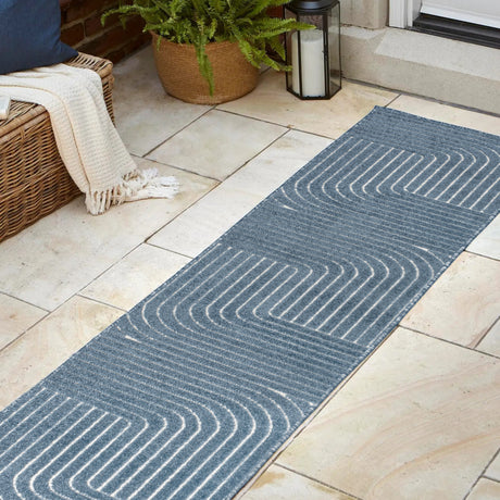 Odense High-Low Minimalist Geometric Indoor/Outdoor Runner Rug