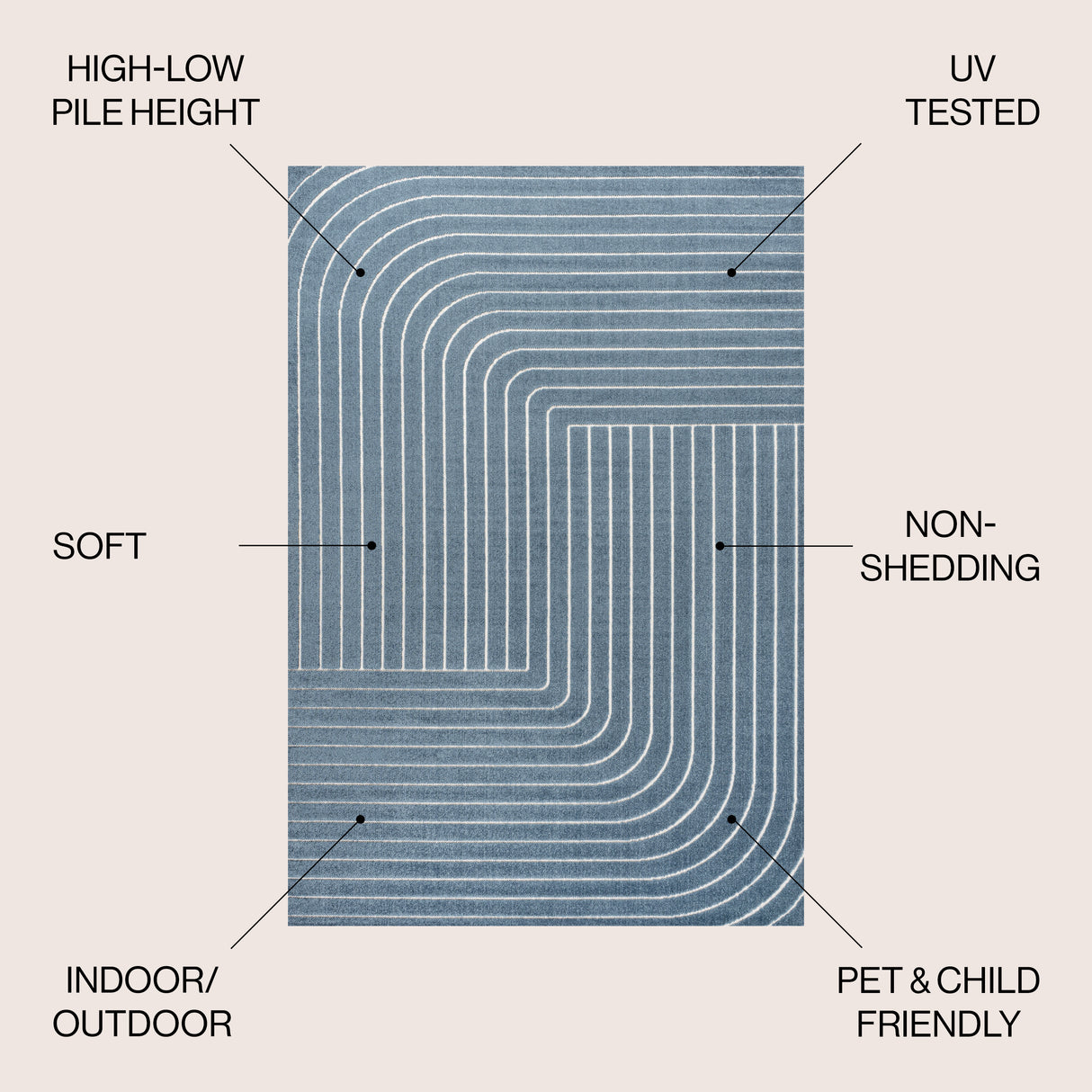 Odense High-Low Minimalist Angle Indoor/Outdoor Area Rug