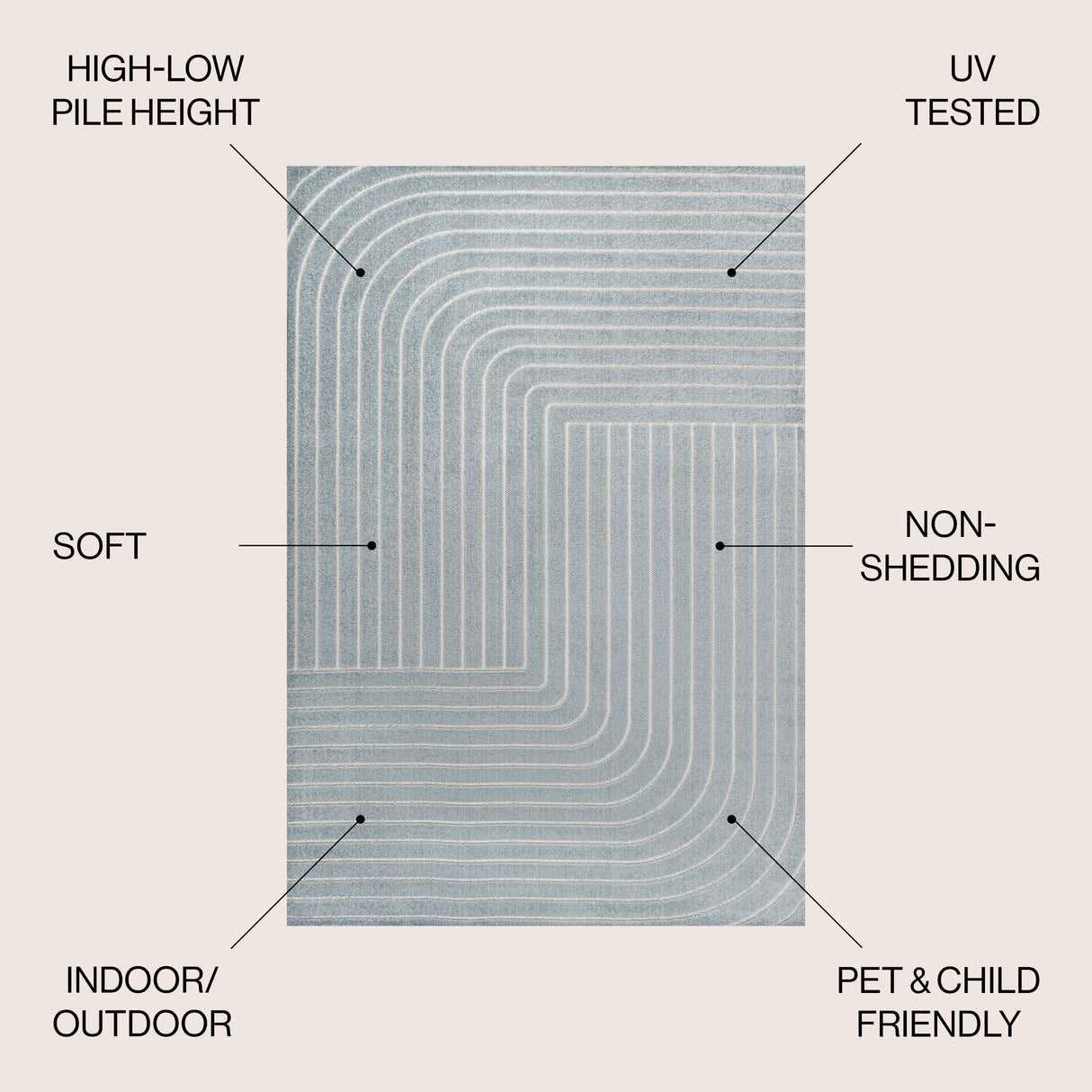 Odense High-Low Minimalist Angle Indoor/Outdoor Area Rug