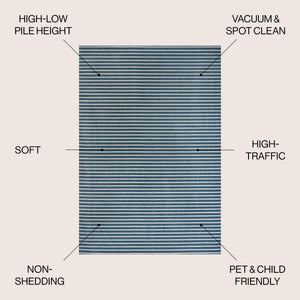Aarhus High-Low Minimalist Scandi Striped Indoor/Outdoor Area Rug