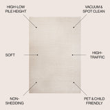 Aarhus High-Low Minimalist Scandi Striped Indoor/Outdoor Area Rug