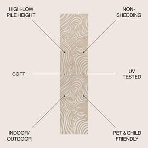 Maribo High-Low Abstract Groovy Indoor/Outdoor Runner Rug