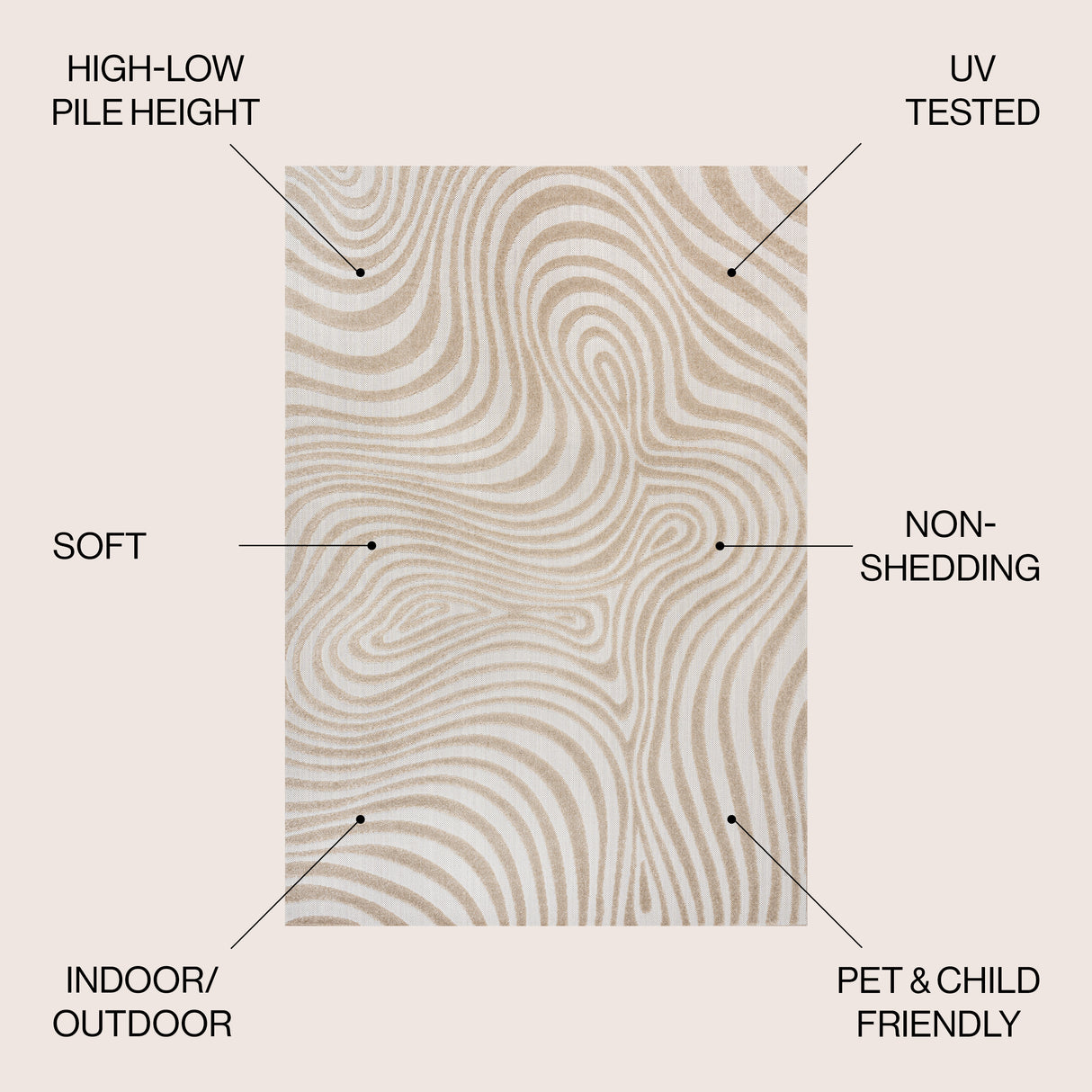 Maribo High-Low Abstract Groovy Indoor/Outdoor Area Rug