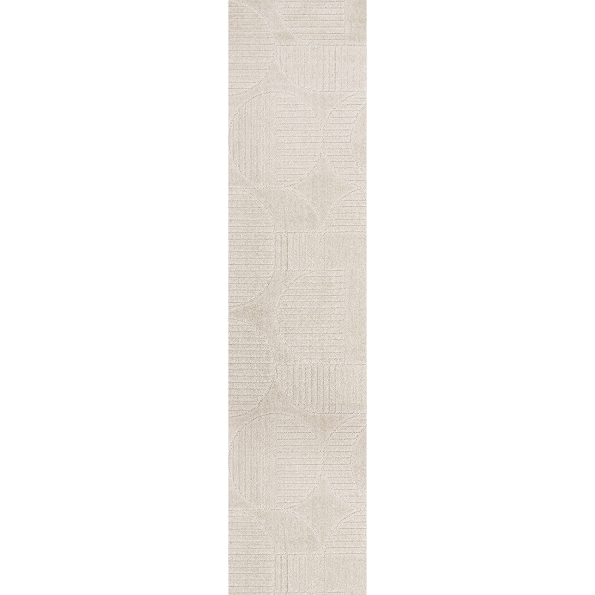 Nordby High-Low Geometric Arch Scandi Striped Indoor/Outdoor Runner Rug