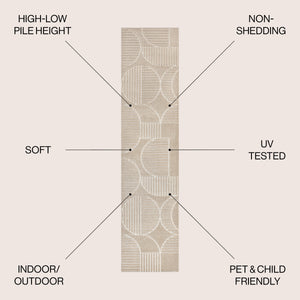 Nordby High-Low Geometric Scandi Striped Indoor/Outdoor Runner Rug