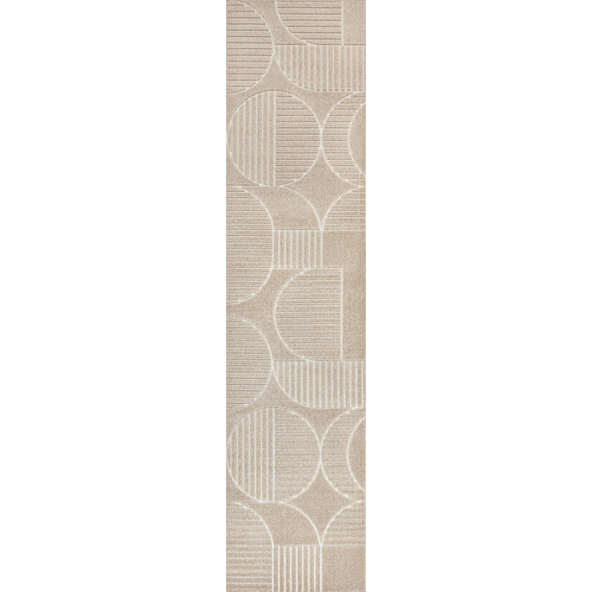 Nordby High-Low Geometric Scandi Striped Indoor/Outdoor Runner Rug