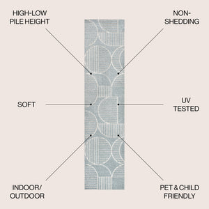 Nordby High-Low Geometric Scandi Striped Indoor/Outdoor Runner Rug
