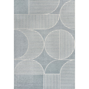 Nordby High-Low Geometric Scandi Striped Indoor/Outdoor Area Rug