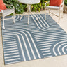 Anders High-Low MidCentury Modern Arch Stripe Two-Tone Indoor/Outdoor Area Rug