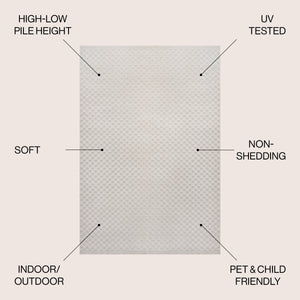 Finn High-Low Modern Minimalist Checkered Monotone Indoor/Outdoor Area Rug